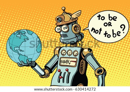 stock-vector-earth-day-robot-planet-to-be-or-not-to-be-a-scene-from-shakespeare-pop-art-retro-vector-630414272.jpg