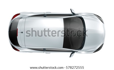 Generic Silver Compact Car Top View 3 D Stock Illustration 578272555 ...