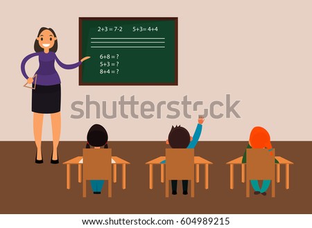 Vector Character School Teacher Classroom Stock Vector 604989215 