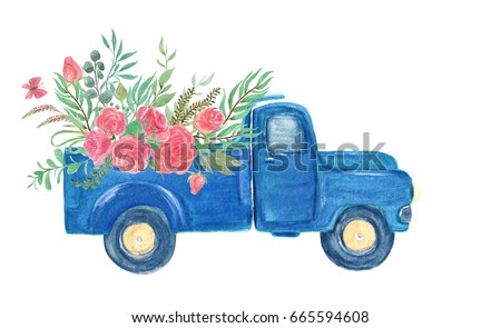 Free Free 228 Vintage Truck With Flowers Svg SVG PNG EPS DXF File