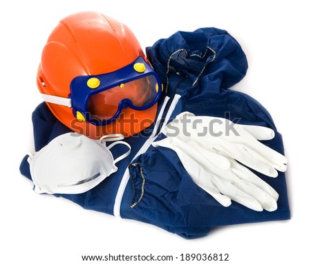 protective clothing on white background