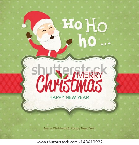 Christmas card with Santa Claus