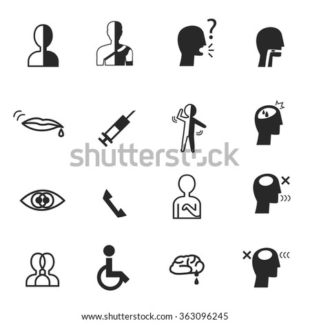 Stroke Sign Symptom Icon Set Stock Vector 363096245 - Shutterstock