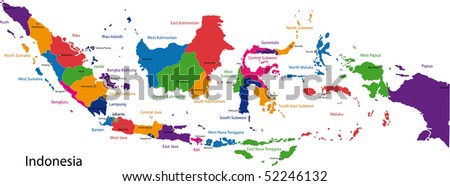 Map Republic Indonesia Provinces Colored Bright Stock Illustration