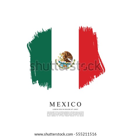 Mexico Mexican Flag Painted Watercolor On Stock Photo 125548085 ...