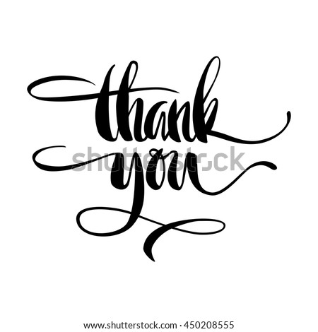 Thank You Lettering Greeting Card Modern Stock Vector 450208555 ...