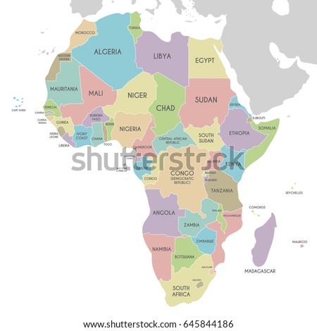 Editable Map Africa Border Outlines Stock Illustration 64016257 ...