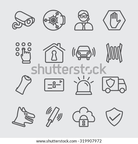 Safety Security Icon Set Stock Vector 83598754 - Shutterstock