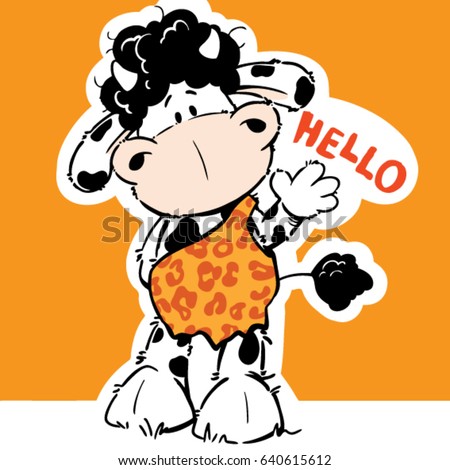 Sweet cartoon cow funny vector illustration/character design/fashion graphic/T-shirt graphics