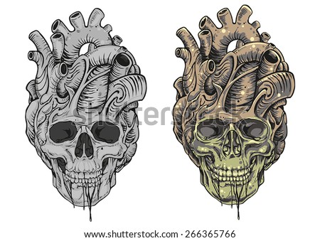 skull heart vector Vectors  Royalty Stock Images Shutterstock & Free Images,