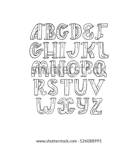 Hand Drawn Decorative Alphabet Doodle Creative Stock Vector 526088995 ...