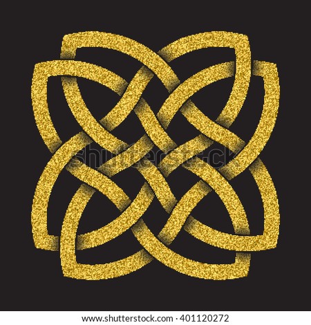 Golden Glittering Logo Symbol Celtic Style Stock Vector 391484254 ...