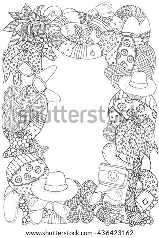 Wreath Ornament With Starfish Lifebuoy Sunglasses Ball Flip Flops Hat