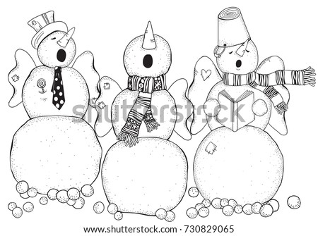 Cheerful Snowmen Sing Songs Winter Snow Stock Photo (Photo, Vector ... Cheerful Snowmen Sing Songs Winter Snow Stock Photo (Photo, Vector ...