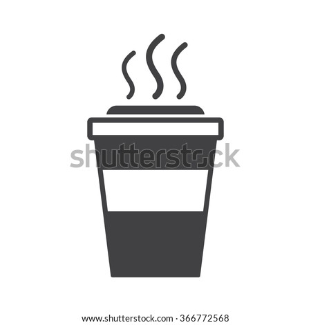Takeaway Paper Coffee Cup Icon Black And White Silhouette Hot Chocolate Drink Outline Pictogram For Takeaway Paper Coffee Cup Icon Black And White Silhouette Hot Chocolate Drink Outline Pictogram For