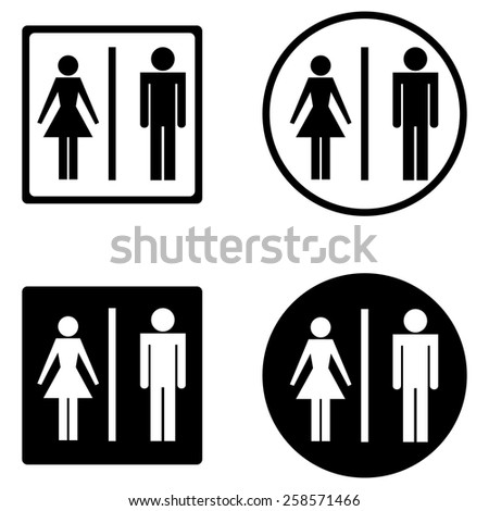 Black White Toilet Sign Toilet Men Stock Vector 148665764 - Shutterstock