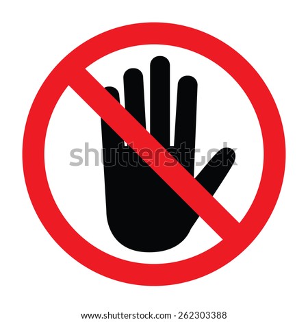 No Entry Hand Sign Stock Vector 262303388 - Shutterstock