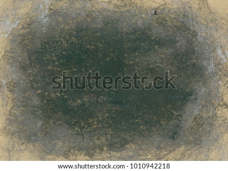 Painted Black Craft Paper Texture Background With White Splashes And Light Border Painted Black Craft Paper Texture Background With White Splashes And Light Border