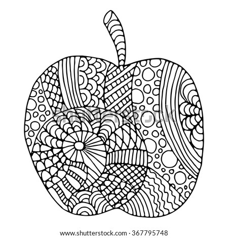 Download Apple Zentangle Pattern Coloring Book Stock Vector ...
