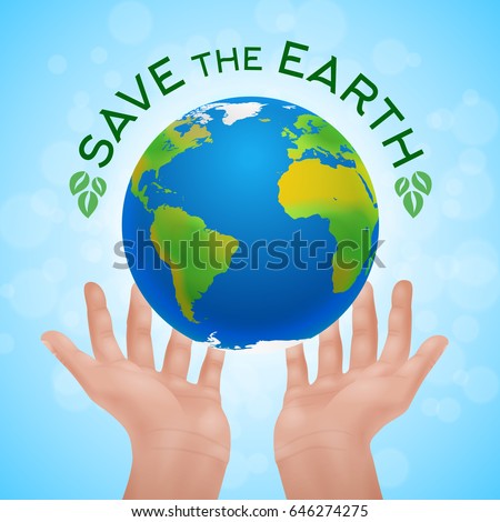 Save Earth Eco Poster Two Human Stock Vector (Royalty Free) 646274275 ...