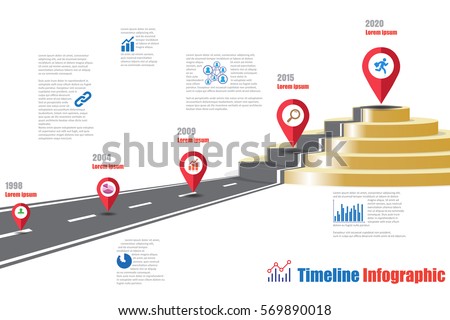 Design Template Road Map Timeline Infographic Stock Vector 569890018 Shutterstock Drawing Infographic Template