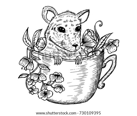 Download Art Design Coloring Book Adult Rat Stock Vector 730109395 ...