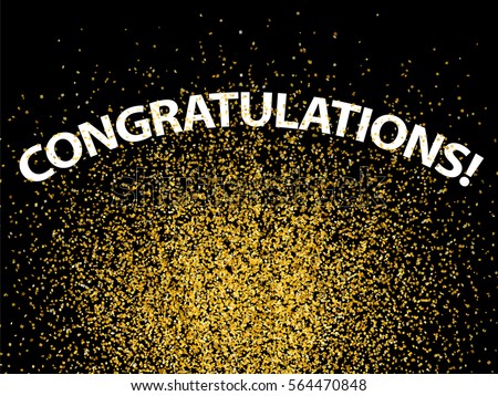 Confetti Background Congratulations Holiday Vector Golden Stock Vector