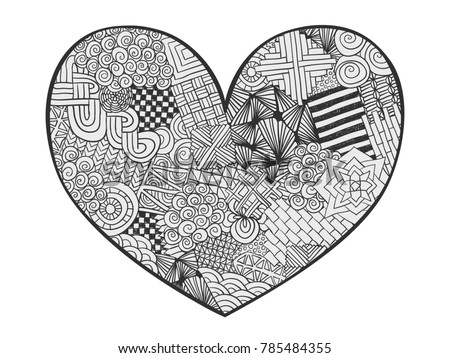 heart doodle coloring page zentangle abstract love ornament valentines day heart hand drawn - Coloring Page Zentangle heart doodle coloring page zentangle abstract love ornament valentines day heart hand drawn - Coloring Page Zentangle
