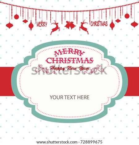 merry christmas happy new year card christmas stock vector 728899675