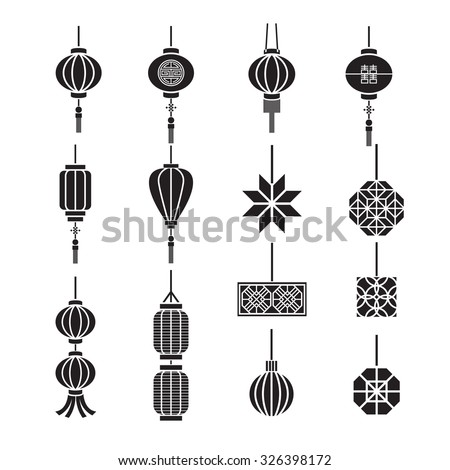 Chinese lamp,lantern vector set