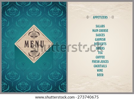 Elegant Template For The Menu Elegant Template For The Menu