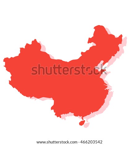 High Detailed Red Vector Map China Stock Vector 219880831 - Shutterstock