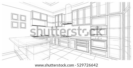 Kitchen Drawing Perspective kitchen drawing stock images, royalty-free images & vectors Kitchen Drawing Perspective kitchen drawing stock images, royalty-free images & vectors