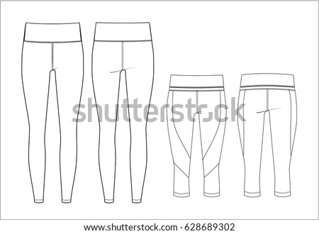 Active Wear Legging Technical Fashion Illustration Stock Vector ...