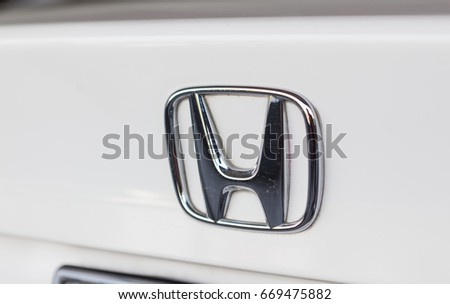 CHIANG MAI, THAILAND - July 1,2017: Logo of Honda car on display at Honda Showroom.