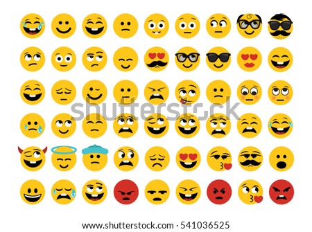 Emoji Set Face Expressions Vector Drawing Stock Vector 541036525 ...