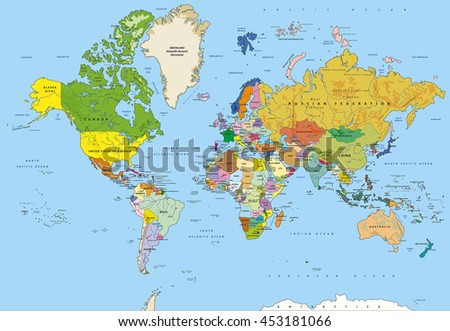 Who publishes detailed world maps?