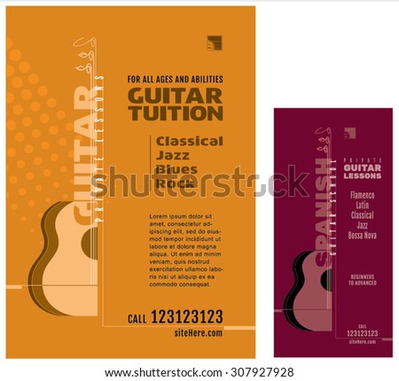 guitar guitar school guitar lessons poster stock vector 307927928 guitar lessons flyers