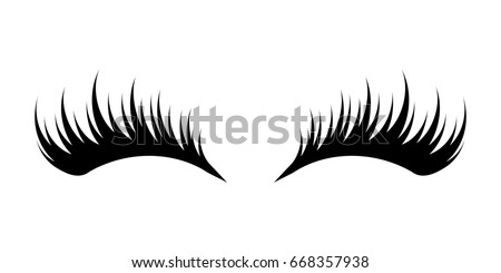 Eyelashes On White Background Vector Illustration Stock Vector