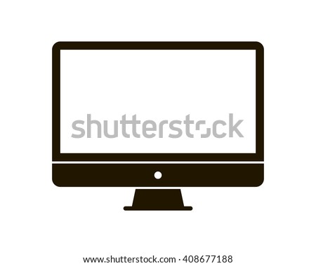 Computer Monitor Icon Flat Pc Symbol Stock Vector 408677188 - Shutterstock