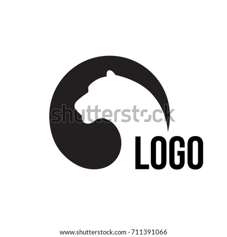 Logo panther in a negative space.