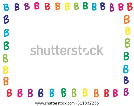 Alphabet Frame Multicolor Border On White Stock Illustration 102527573 ...