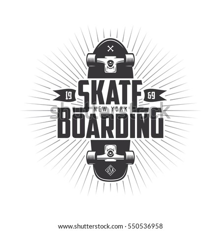 Skateboarding Tshirt Design Urban Skating Skateboard Stock ...