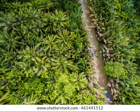 Mekong delta landscape from above