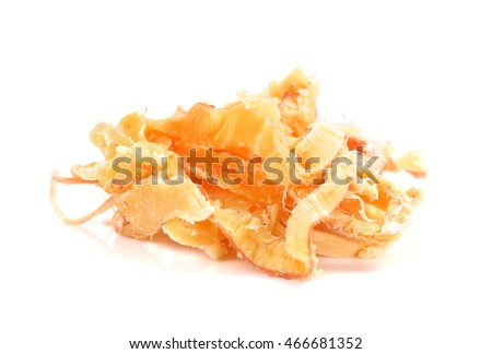 dried squid isolated on the white background. Shredded Dried
