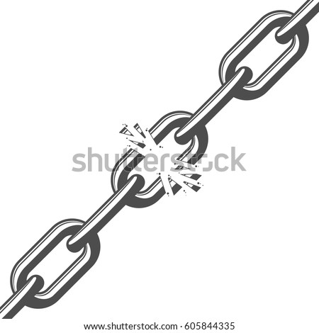Broken Black Chain Links Isolated On Stock Vector 605844335 - Shutterstock