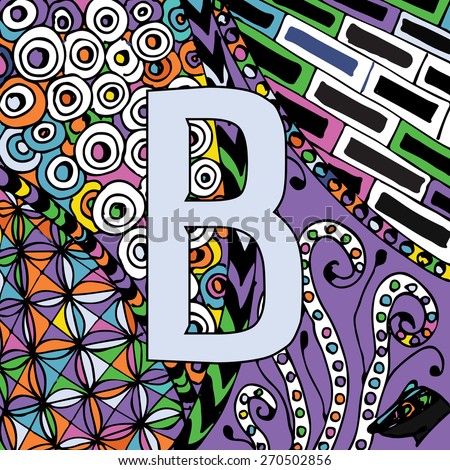 Hand drawn Zentangle vector pattern with A Letter. Use for cards ...