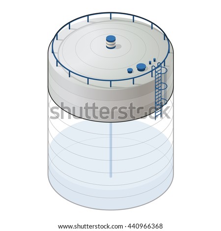 Underground Water Reservoir Isometric Building Info Stock Vector ...