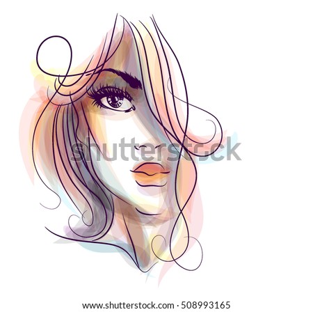 https://thumb9.shutterstock.com/display_pic_with_logo/300556/508993165/stock-vector-vector-stylish-original-hand-drawn-graphics-portrait-with-beautiful-young-attractive-girl-model-508993165.jpg