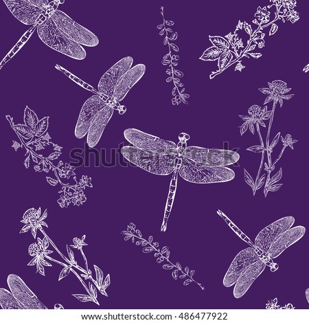 Dragonfly Tattoo Hand Drawn Mystical Symbols Stock Vector 518639209 ...